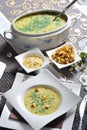 Homemade Creamy Potato and Leek Soup Royalty Free Stock Photo