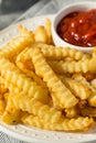 Homemade Crinkle Cut French Fries Royalty Free Stock Photo
