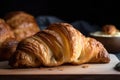 homemade croissant, with flaky layers and rich buttery flavor