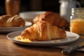 homemade croissant, with flaky layers and rich buttery flavor