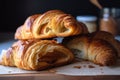 homemade croissant, with flaky layers and rich buttery flavor