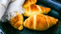 Homemade Croissants Baking Process Royalty Free Stock Photo