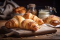 homemade croissants with delicate and flaky layers filled with sweet or savory fillings