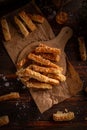 Homemade crunchy cheese straws