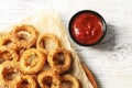 Homemade crunchy fried onion rings Royalty Free Stock Photo