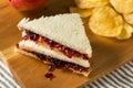 Homemade Crustless Peanut Butter and Jelly Sandwich Royalty Free Stock Photo