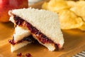 Homemade Crustless Peanut Butter and Jelly Sandwich Royalty Free Stock Photo