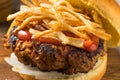 Homemade Cuban Fritas Hamburger Royalty Free Stock Photo