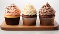 Homemade cupcake with chocolate icing, a sweet indulgence for celebration generated by AI Royalty Free Stock Photo