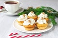 Homemade cupcakes with Christmas decorations