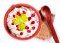Homemade curd rice south indian food with pomegranate Royalty Free Stock Photo