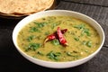 Homemade Dal curry and palak served with chapathi Royalty Free Stock Photo