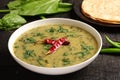 Homemade Dal palak dish served with chapathi. Royalty Free Stock Photo