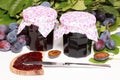 Homemade damson jam Royalty Free Stock Photo