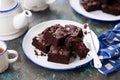 Homemade dark chocolate brownie cake Royalty Free Stock Photo