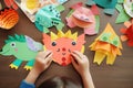 Homemade decor: children\'s handcrafted paper animal