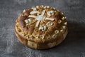 Homemade decorated Serbian slava bread