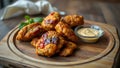 Homemade Deep Fried Chicken Livers with Spicy Mayo Royalty Free Stock Photo