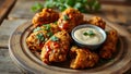 Homemade Deep Fried Chicken Livers with Spicy Mayo Royalty Free Stock Photo