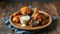 Homemade Deep Fried Chicken Livers with Spicy Mayo Royalty Free Stock Photo