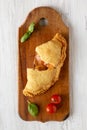 Homemade Deep Fried Italian Panzerotti Calzone with sauce Royalty Free Stock Photo