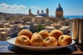 Homemade deep fried Maltese arancini balls.