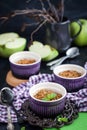 Homemade delicious apple crumble dessert Royalty Free Stock Photo