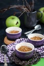 Homemade delicious apple crumble dessert Royalty Free Stock Photo