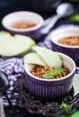 Homemade delicious apple crumble dessert Royalty Free Stock Photo