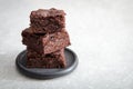 Homemade Delicious Chocolate Brownies. closeup chocolate cake Royalty Free Stock Photo