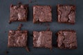 Homemade Delicious Chocolate Brownies. closeup chocolate cake Royalty Free Stock Photo