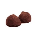 Delicious cocoa dusted chocolate truffles with peanut-butter filling