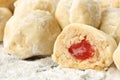 Homemade, delicious traditional bulgarian shortbread cookies filled with turkish delight called Royalty Free Stock Photo