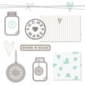 Homemade design elements - stamp, label, sticker