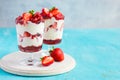 Homemade dessert with fresh strawberry, cream cheese and strawb Royalty Free Stock Photo