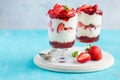 Homemade dessert with fresh strawberry, cream cheese and strawb Royalty Free Stock Photo