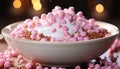 Homemade dessert sweet, pink, chocolate, candy, freshness, celebration, snack generated by AI Royalty Free Stock Photo