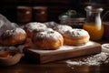 Homemade donuts with powdered sugar, Hanukkah 3