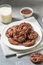 Homemade Double Chocolate Chip Hazelnut Cookies Royalty Free Stock Photo