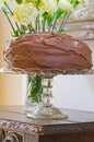 Homemade double chocolate layer cake