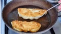 Homemade dough fried in oil, fat bagel