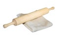 Homemade dough and rolling pin