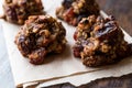 Homemade Dried Fruit Cookies with Red Raisin, Fig, Nuts and Date. No Flour. Gluten Free Royalty Free Stock Photo