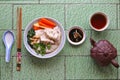 Homemade Dumpling Soup with Chinese Tea Royalty Free Stock Photo