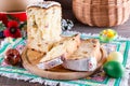 Homemade Easter cake with with traditional decoration Royalty Free Stock Photo