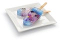 Homemade edible flower ice pop, popsicle