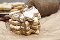 Homemade egg-free vegetarian cookies sprinkled with powdered sugar Royalty Free Stock Photo