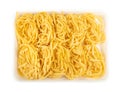 Homemade Egg Pasta Tagliatelle, Raw Nest Noodles Royalty Free Stock Photo