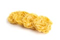 Homemade Egg Pasta Tagliatelle, Raw Nest Noodles Royalty Free Stock Photo