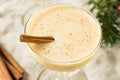 Homemade Eggnog Martini in a Glass